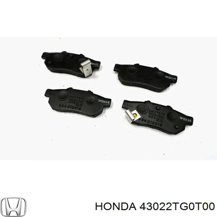 43022TG0T00 Honda pastillas de freno traseras