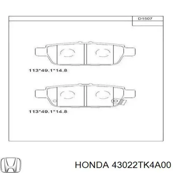 Pastillas traseras de freno Honda 43022TK4A00 precio, desde 28,53 EUR