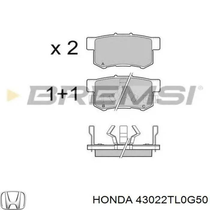 Pastillas traseras de freno Honda 43022TL0G50 precio, desde 24,53 EUR