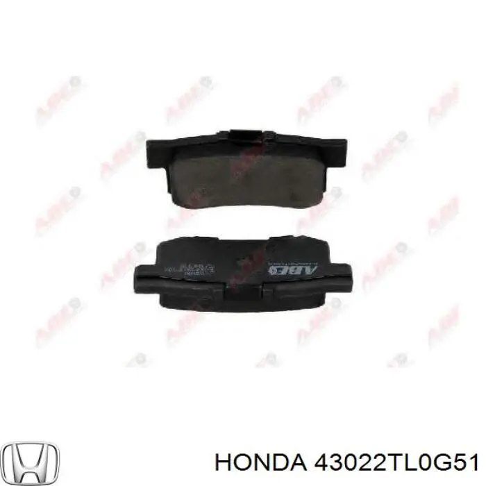 43022TL0G51 Honda pastillas de freno traseras