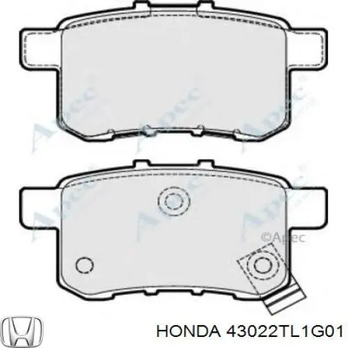 43022TL1G01 Honda pastillas de freno traseras