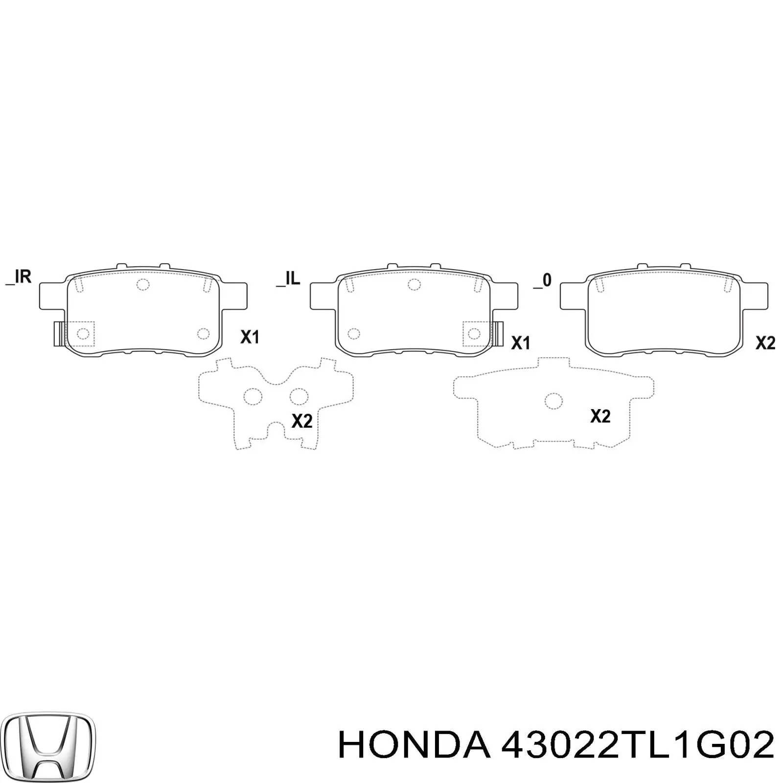 Pastillas traseras Honda 43022TL1G02