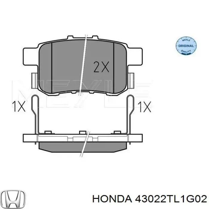 Comprar 43022TL1G02 Honda Pastillas de freno traseras