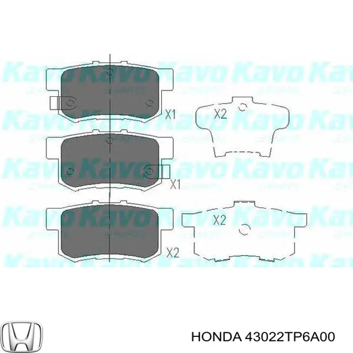 Pastillas de freno traseras 43022TP6A00 Honda