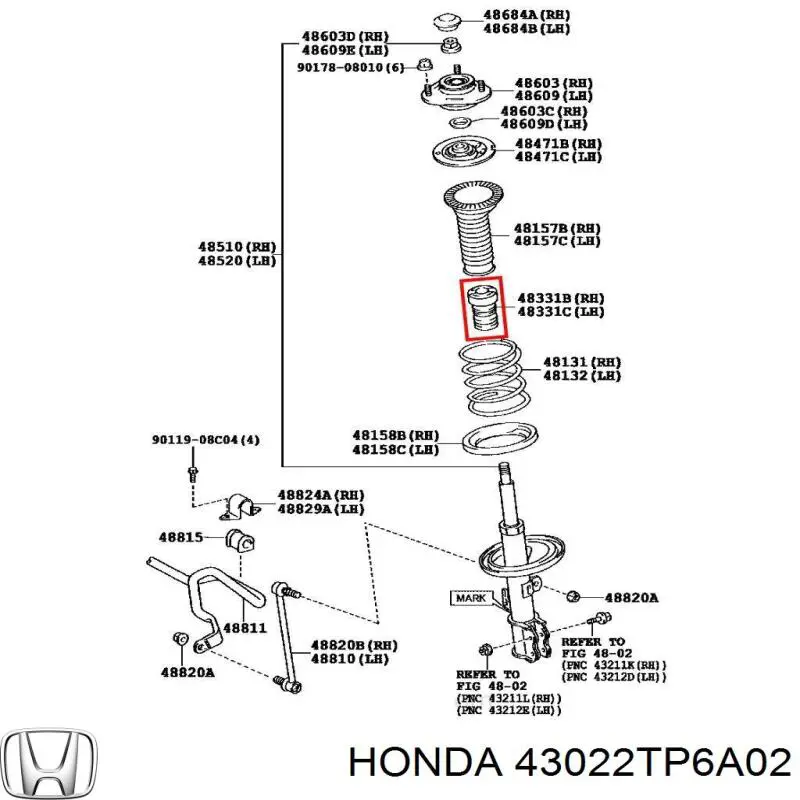 Comprar 43022TP6A02 Honda Pastillas de freno traseras