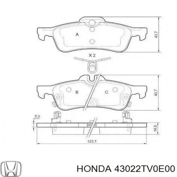 Pastillas traseras Honda 43022TV0E00