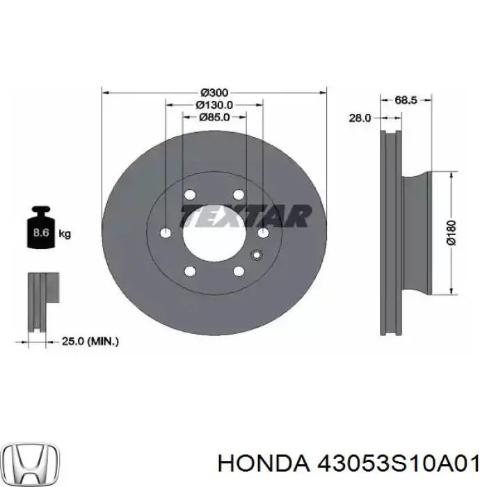 43053S10A01 Honda zapatas de frenos de tambor traseras