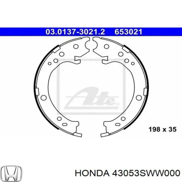 Pastillas de freno de mano Honda 43053SWW000