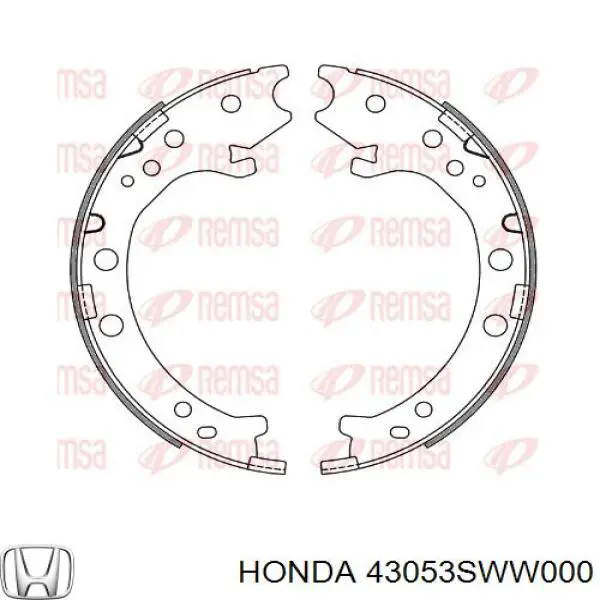 Zapatas de freno de mano 43053SWW000 Honda