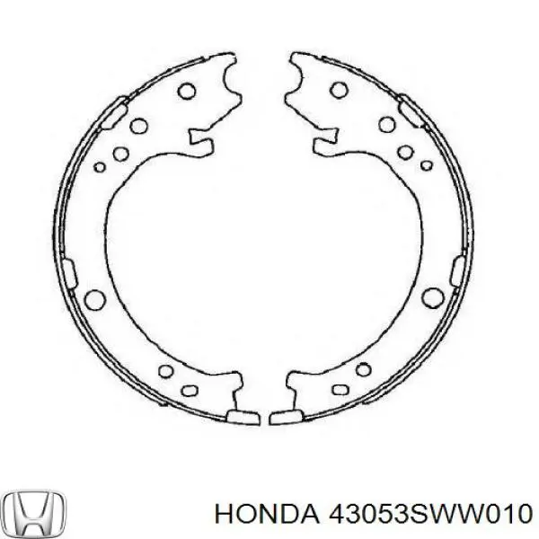 43053SWW010 Honda juego de zapatas de frenos, freno de estacionamiento