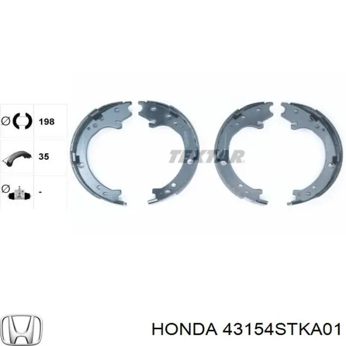 Comprar 43154STKA01 Honda Juego de zapatas de frenos, freno de estacionamiento
