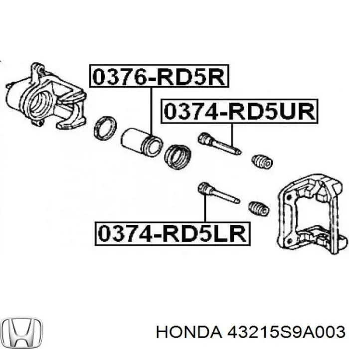Comprar 43215S9A003 Honda Émbolo de la pinza de freno trasera