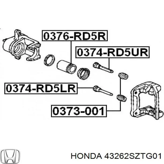 Pasador guía inferior de la pinza de freno trasera Honda 43263SHJA01 precio, desde 27,35 EUR