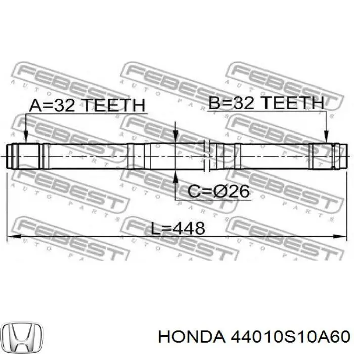 Semieje delantero derecho Honda 44010S10A60 precio, desde 34,94 EUR