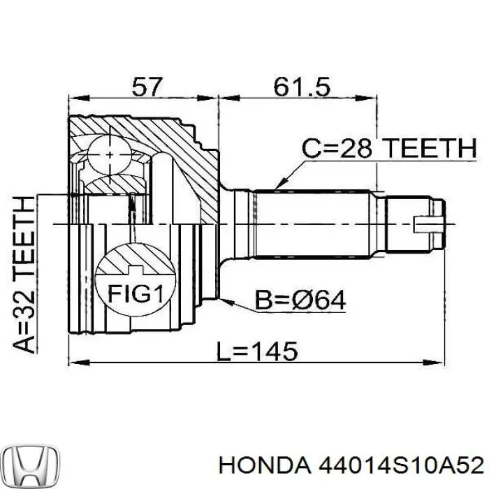 44014S10A52 Honda junta homocinética exterior delantera