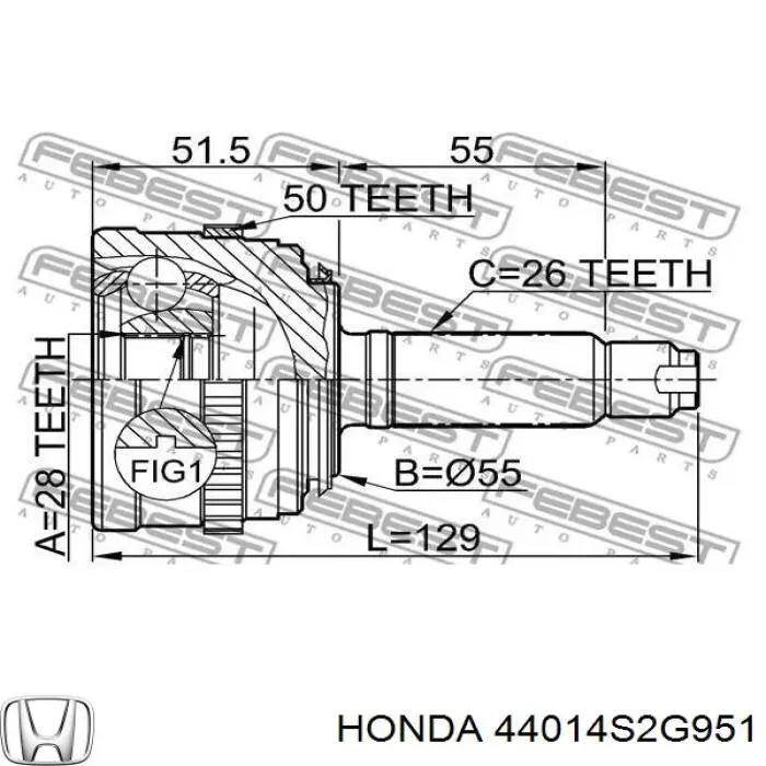 44014S2G951 Honda junta homocinética exterior delantera