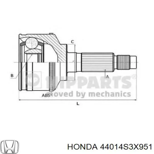 44014S3X951 Honda junta homocinética exterior delantera