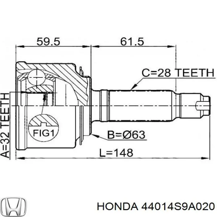 44014S9A020 Honda junta homocinética exterior delantera