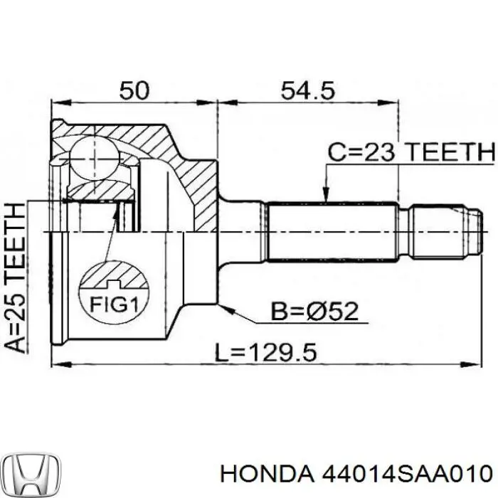 44014SAA010 Honda junta homocinética exterior delantera