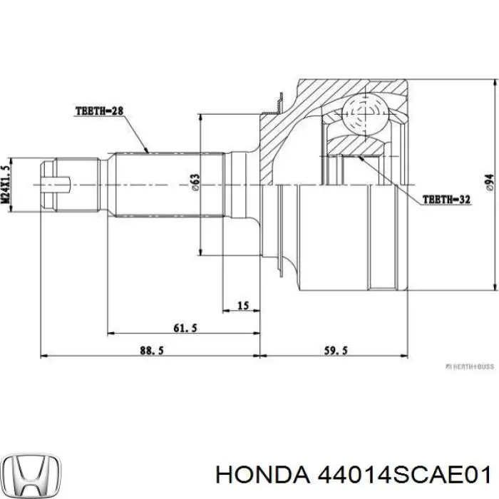 Junta homocinetica 44014SCAE01 Honda