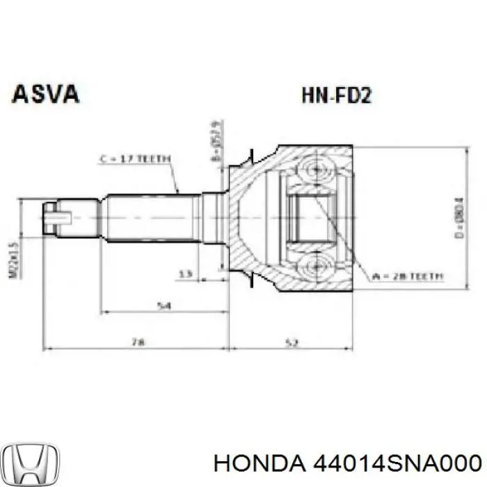 Junta homocinética exterior delantera Honda 44014SNA000 precio, desde 39,34 EUR