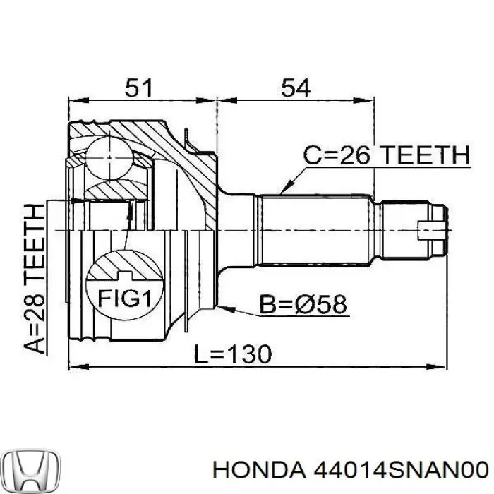 Junta homocinética exterior delantera Honda 44014SNAN00 precio, desde 39,34 EUR