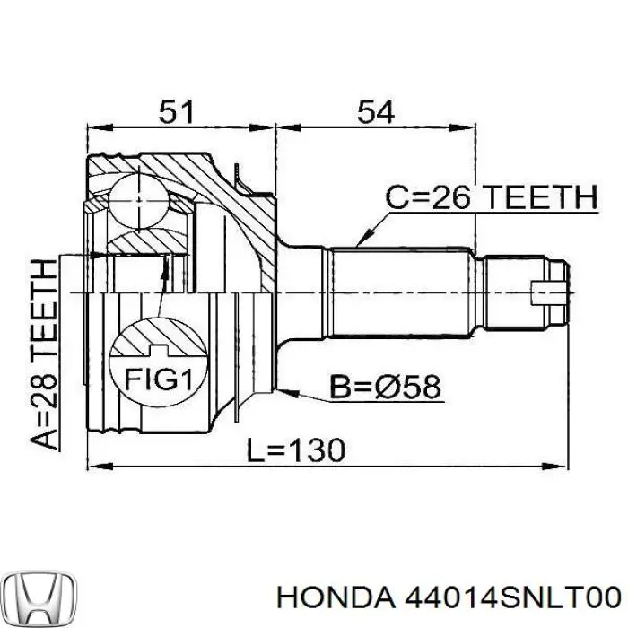 44014SNLT00 Honda junta homocinética exterior delantera