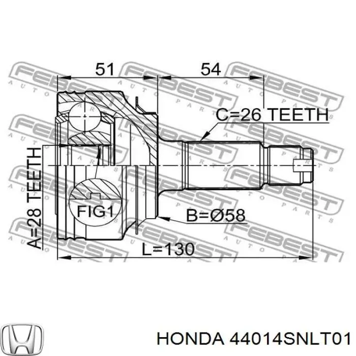 44014-SNL-T01 Honda junta homocinética exterior delantera