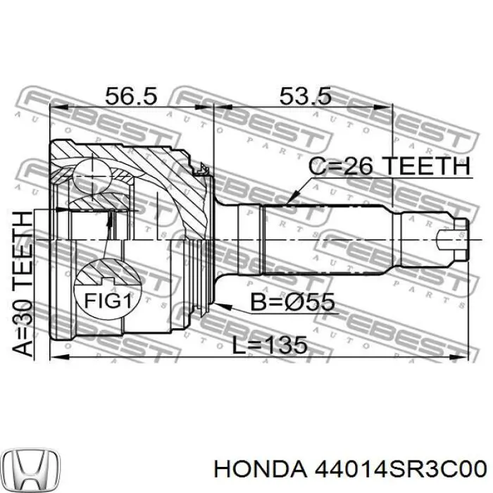 44014SR3C00 Honda Junta homocinética