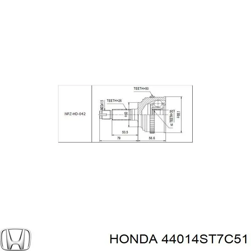 44014ST7C51 Honda Junta homocinética