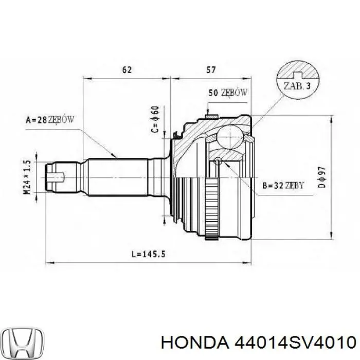 44014SV4000 Honda junta homocinética exterior delantera