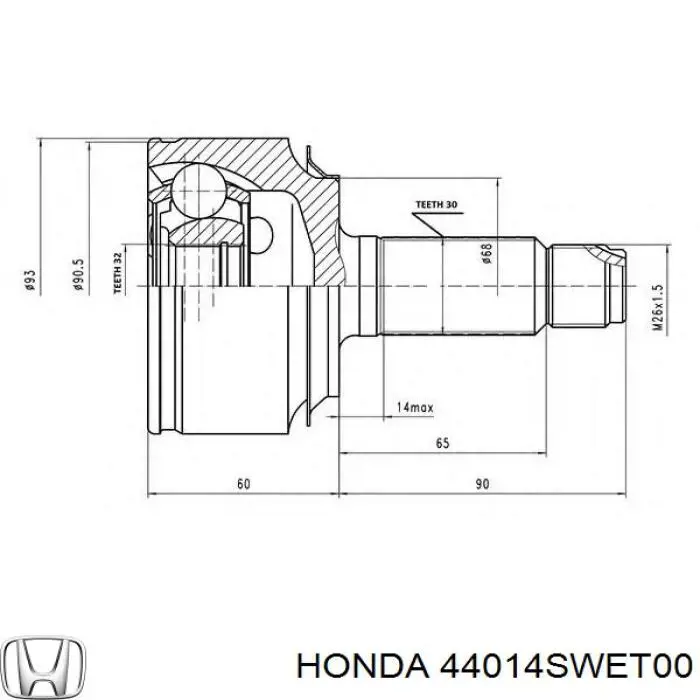 Junta homocinetica 44014SWET00 Honda