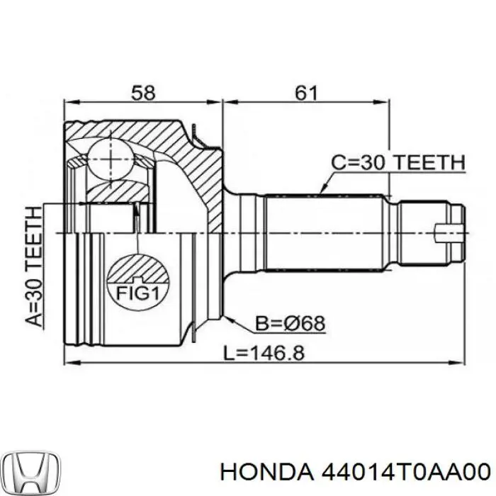 44014T0AA00 Honda Junta homocinética