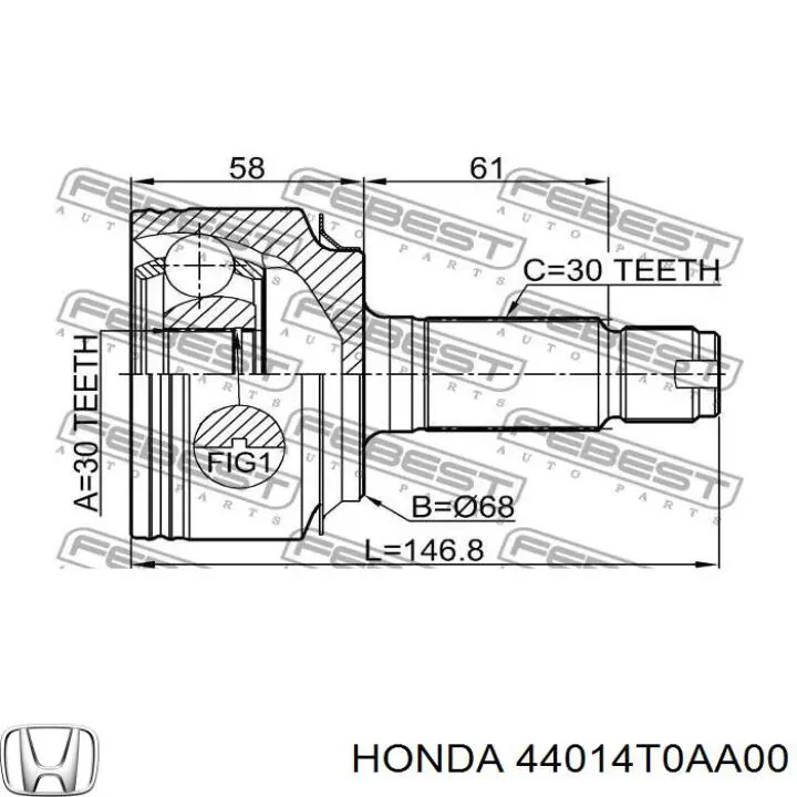 Junta homocinetica 44014T0AA00 Honda