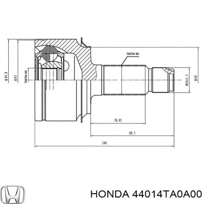 Comprar 44014TA0A00 Honda Junta homocinetica