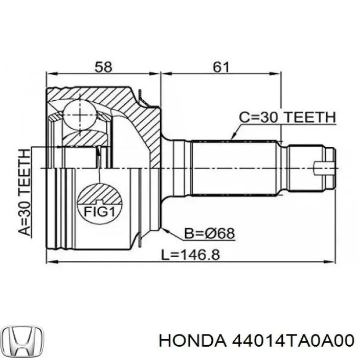 Junta homocinetica 44014TA0A00 Honda