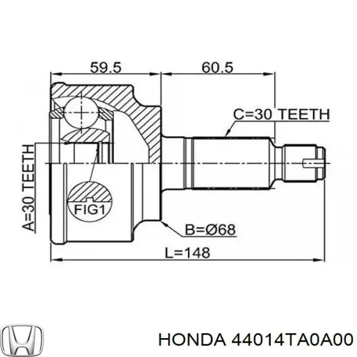 44014TA0A00 Honda Junta homocinética
