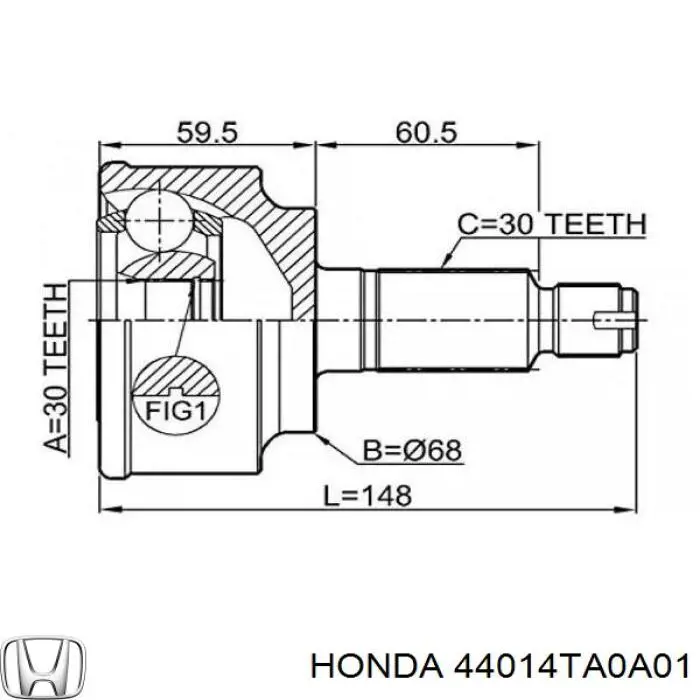 Junta homocinetica 44014TA0A01 Honda