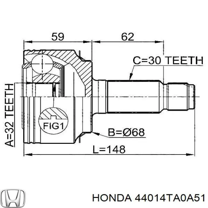44014TA0A51 Honda junta homocinética exterior delantera