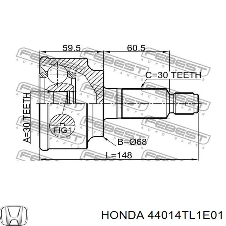 Junta homocinetica 44014TL1E00 Honda