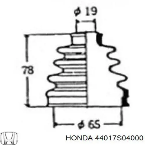 44017S04000 Honda fuelle, árbol de transmisión delantero interior