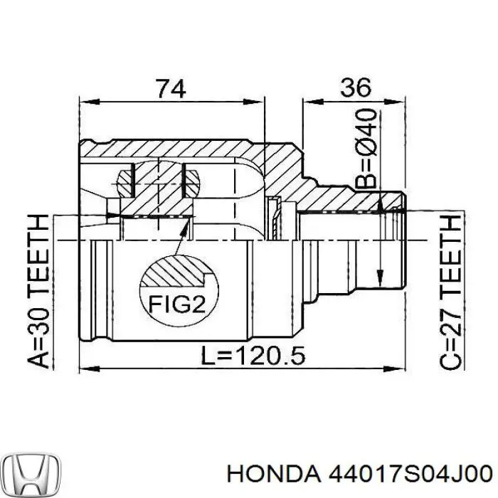 Fuelle, semieje delantero interior Honda 44017S0A030