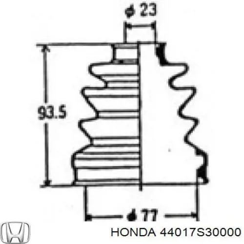 44017S30000 Honda fuelle, árbol de transmisión delantero interior