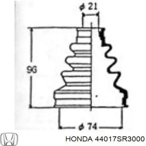 Fuelle de semieje delantero interior 44017SR3000 Honda