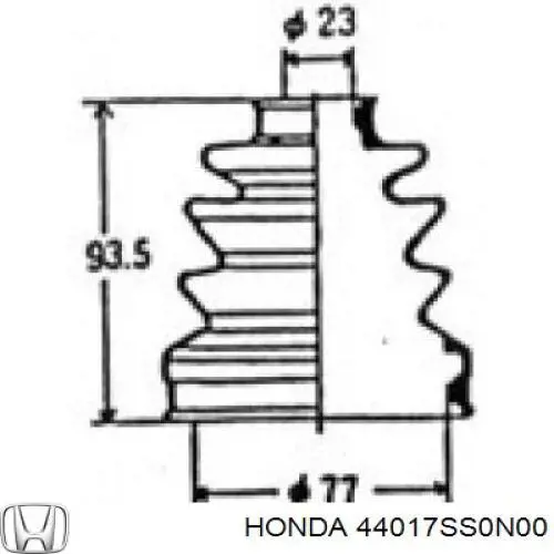 44017-SS0-N00 Honda fuelle, árbol de transmisión delantero interior