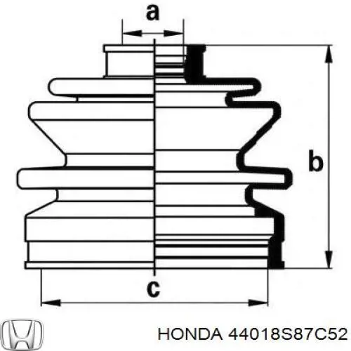 Fuelle semieje delantero exterior Honda 44018SM4A00