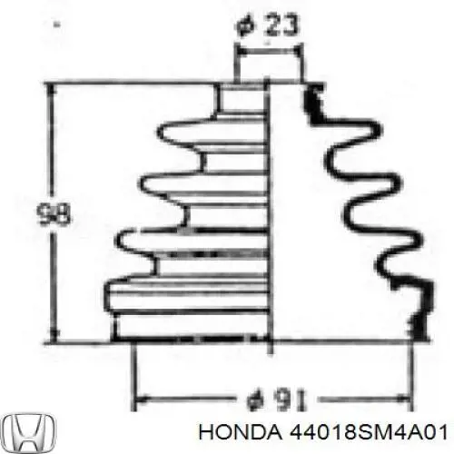 44018-SM4-A01 Honda fuelle, árbol de transmisión delantero interior