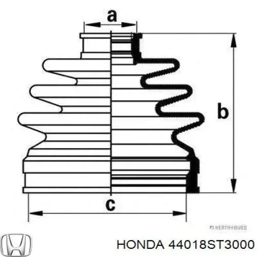 44018ST3000 Honda fuelle, árbol de transmisión delantero exterior