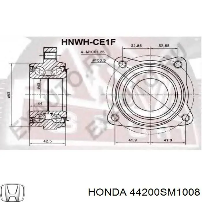 Comprar 44200SM1008 Honda Cojinete de rueda delantero