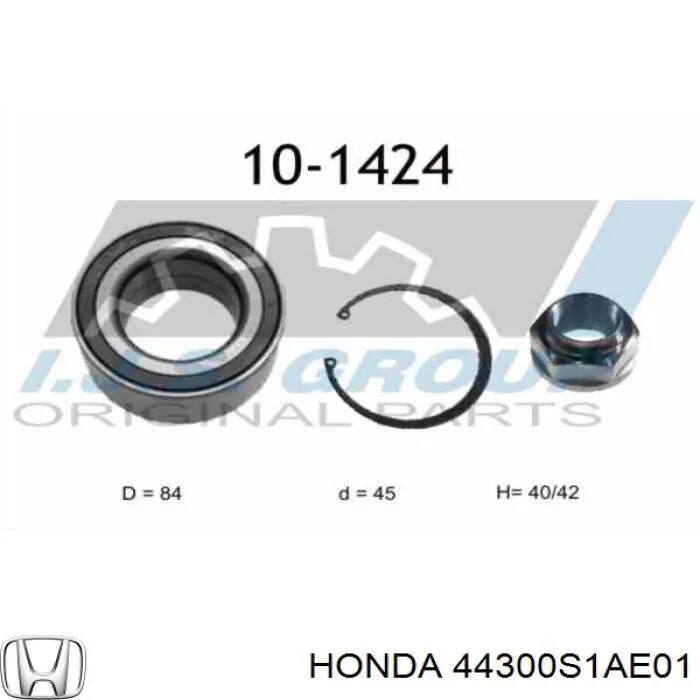 Comprar 44300S1AE01 Honda Cojinete de rueda delantero